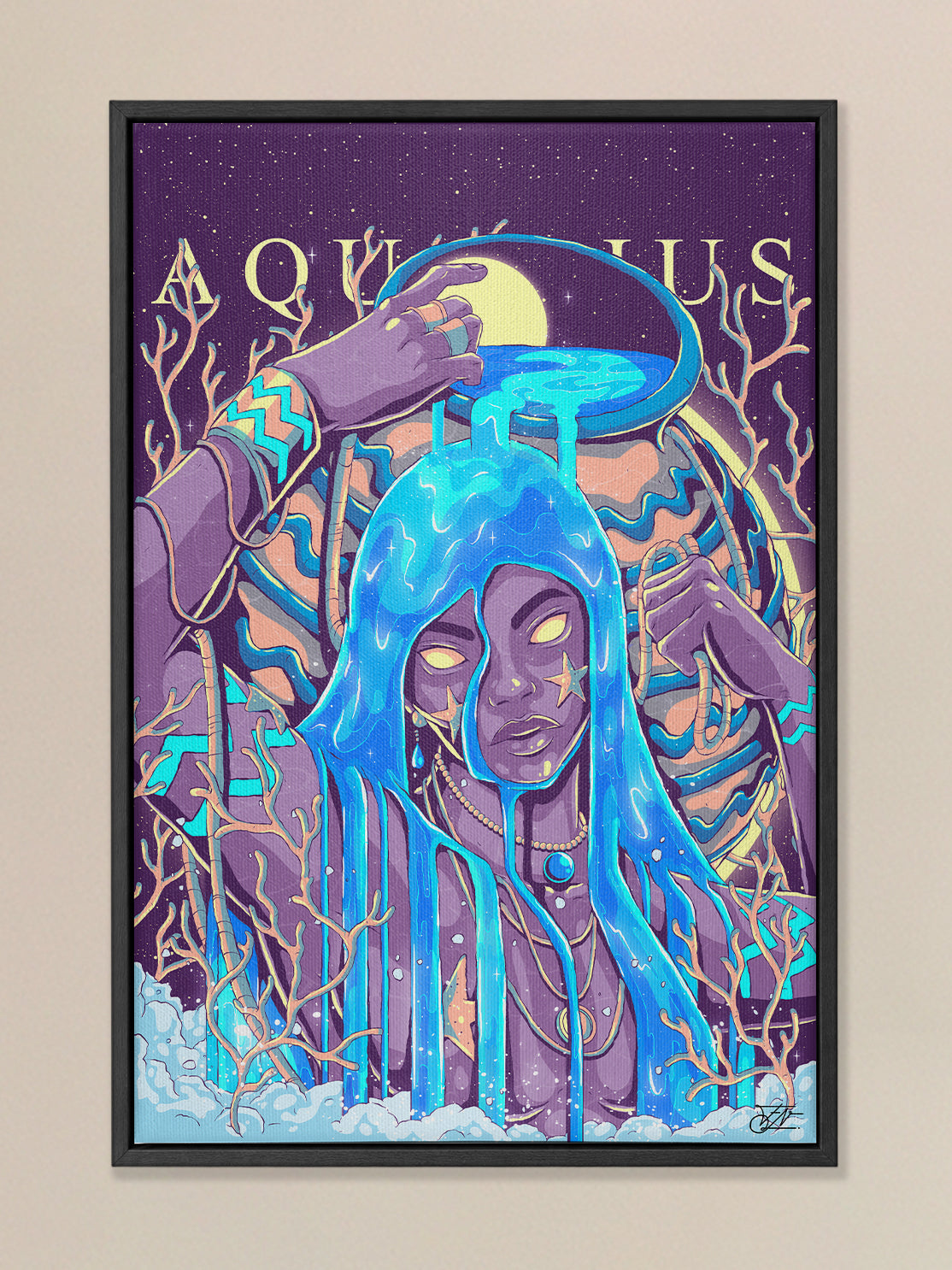 Aquarius Zodiac Canvas Print - Astrology Wall Art
