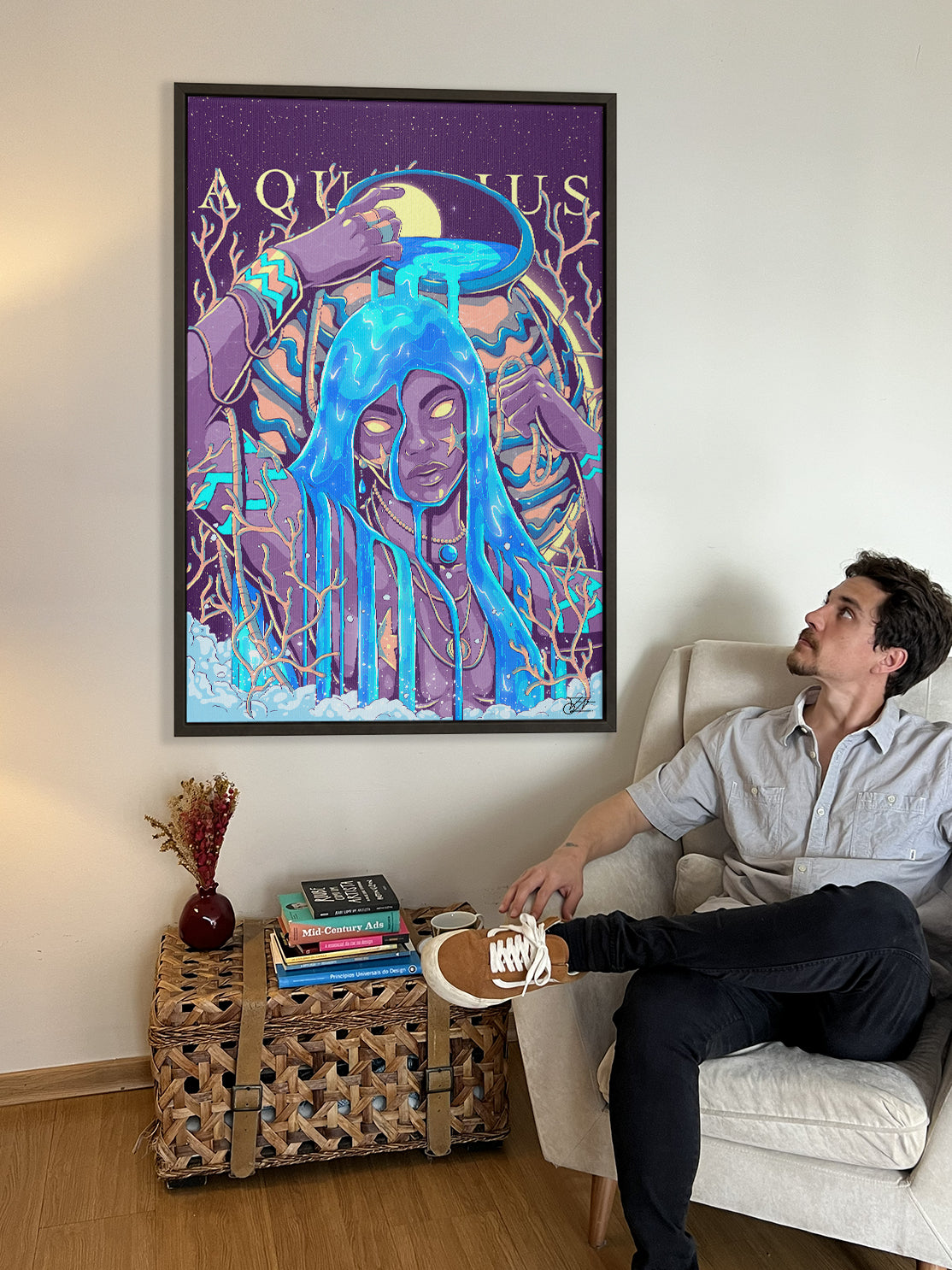Aquarius Zodiac Canvas Print - Astrology Wall Art