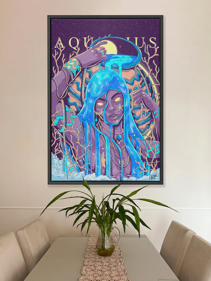 Aquarius Zodiac Canvas Print - Astrology Wall Art
