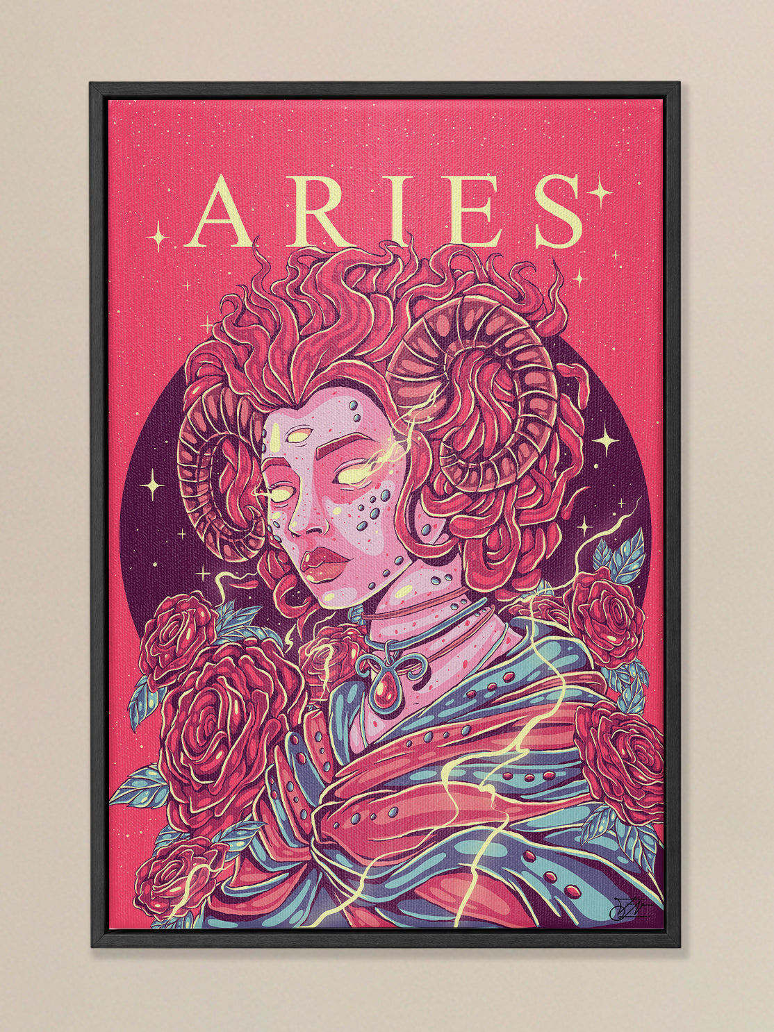 Aries Zodiac Canvas Print - Astrology Wall Art