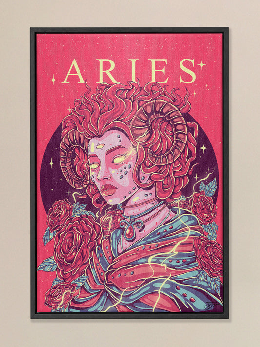 Aries Zodiac Canvas Print - Astrology Wall Art