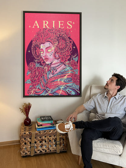 Aries Zodiac Canvas Print - Astrology Wall Art