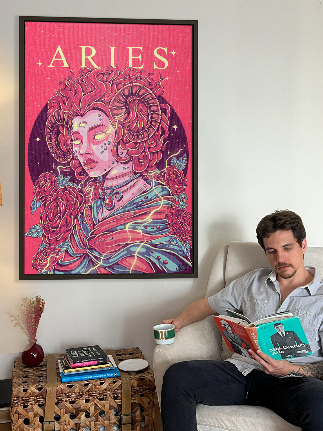 Aries Zodiac Canvas Print - Astrology Wall Art