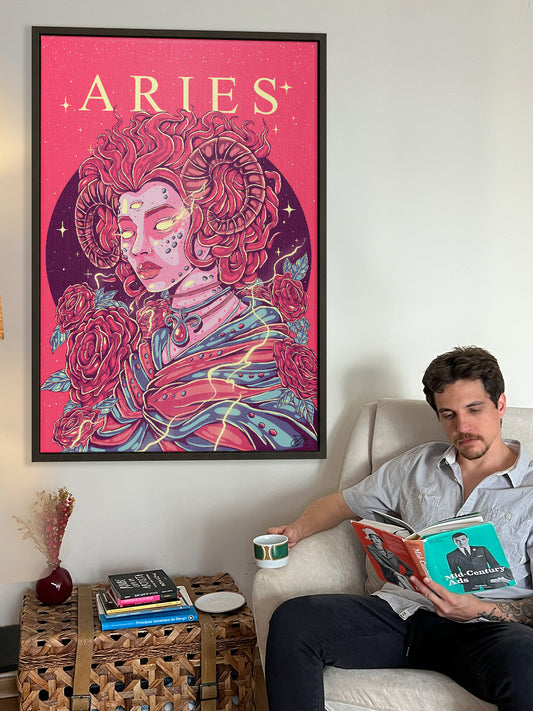 Aries Zodiac Canvas Print - Astrology Wall Art