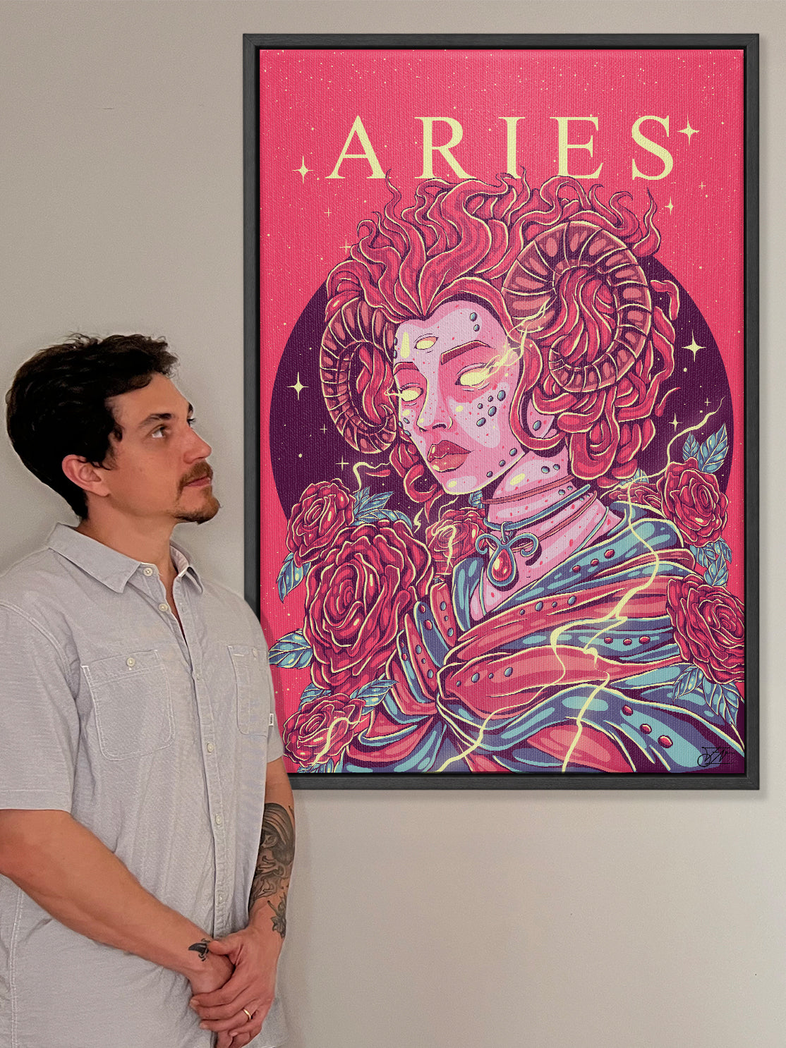 Aries Zodiac Canvas Print - Astrology Wall Art