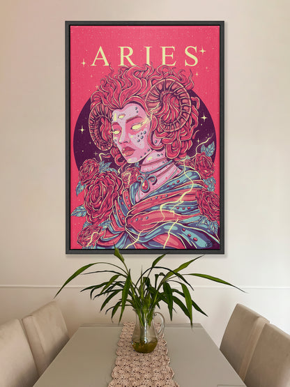 Aries Zodiac Canvas Print - Astrology Wall Art