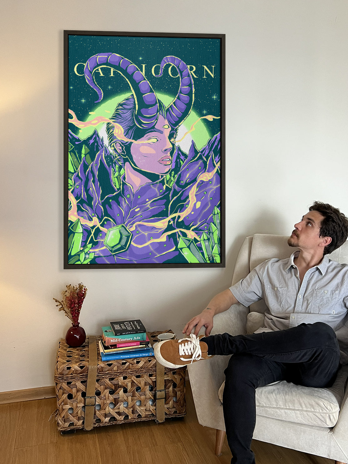 Capricorn Zodiac Canvas Print - Astrology Wall Art
