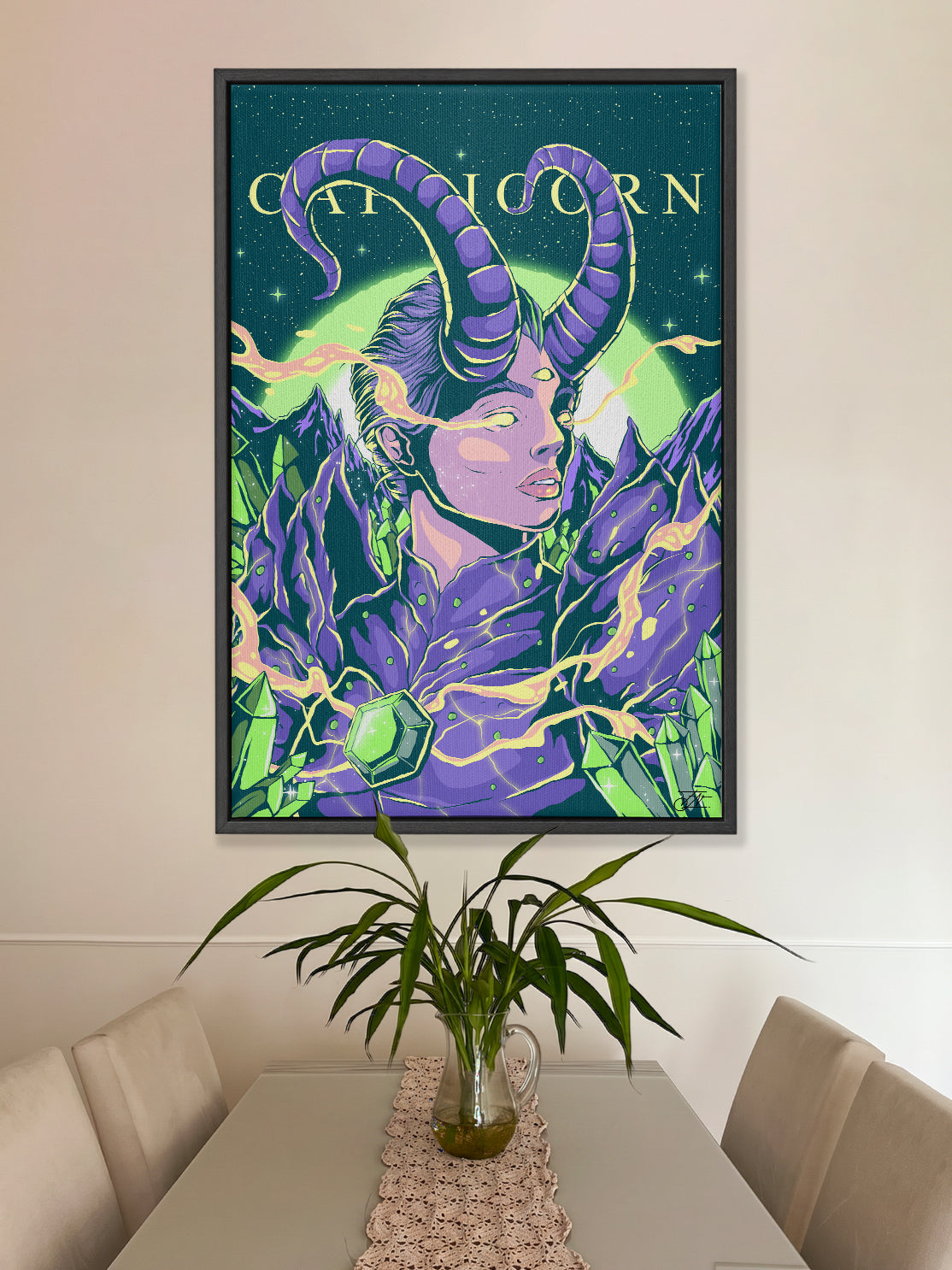 Capricorn Zodiac Canvas Print - Astrology Wall Art