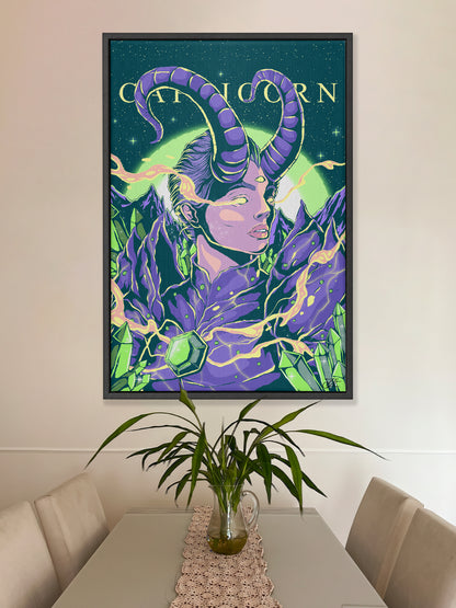 Capricorn Zodiac Canvas Print - Astrology Wall Art