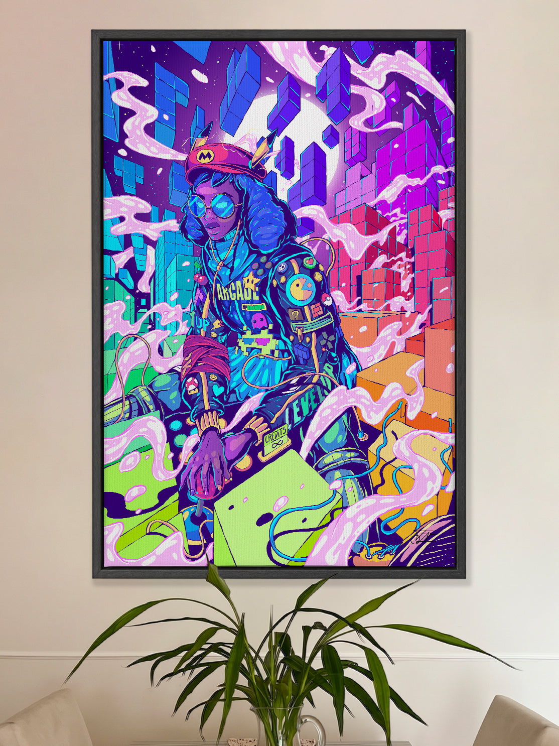 The Tetris Universe Canvas Print - Colorful Art Wall