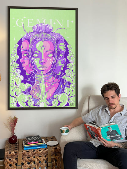 Gemini Zodiac Canvas Print - Astrology Wall Art