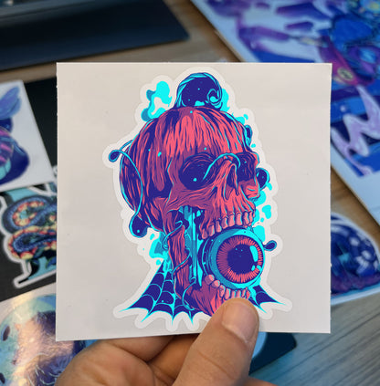 Pumpkin Skull Sticker