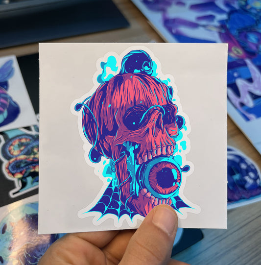 Pumpkin Skull Sticker