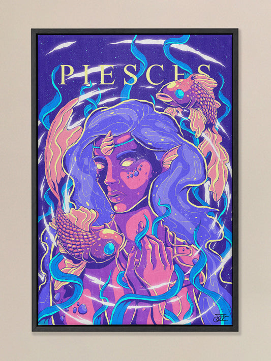 Pisces Zodiac Canvas Print - Astrology Wall Art