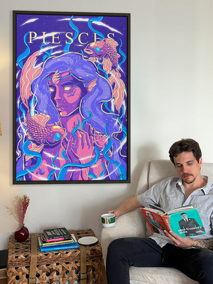Pisces Zodiac Canvas Print - Astrology Wall Art
