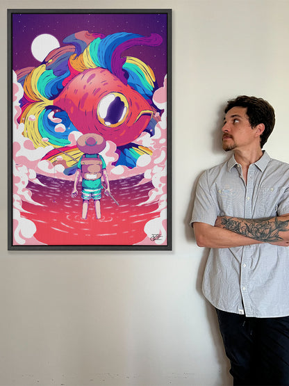 The Fisherman Canvas Print - Colorful Art Wall