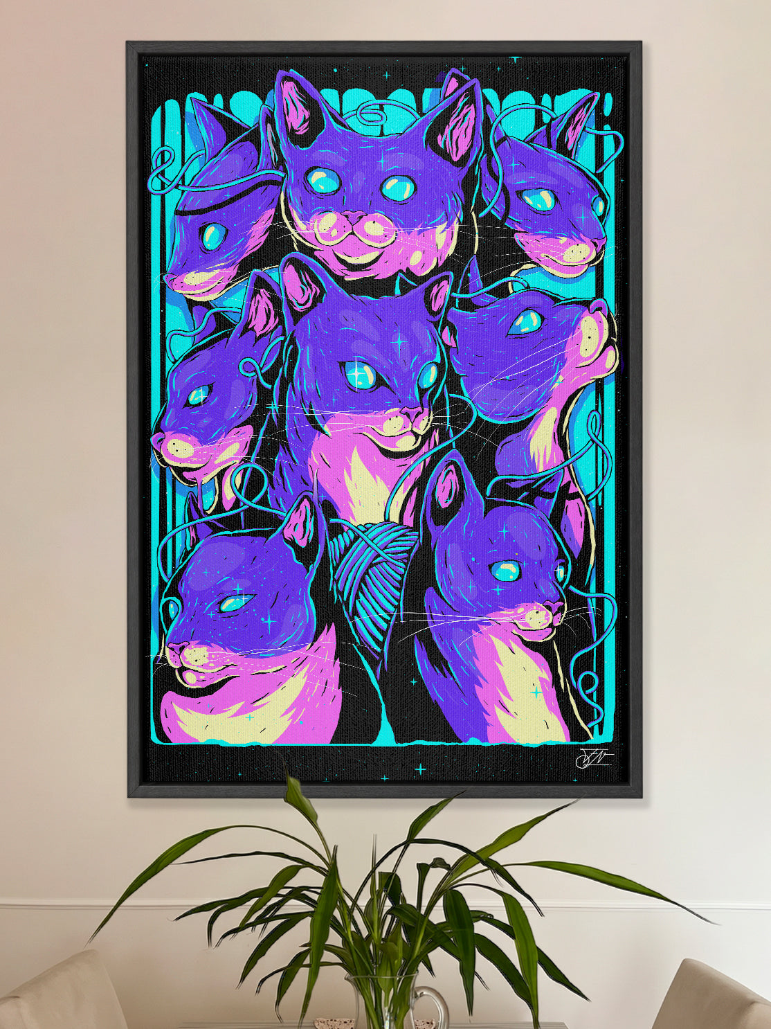 Astro Cat Framed canvas