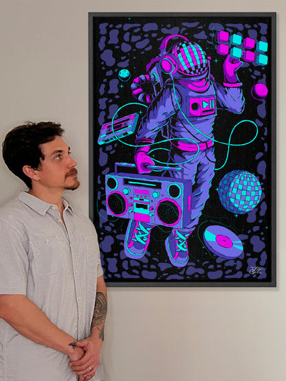 Astro DJ Framed Canvas Print