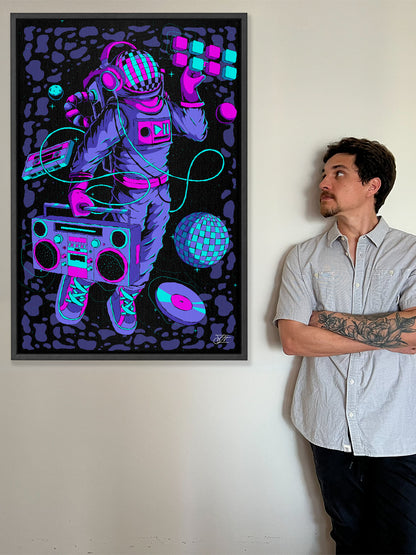 Astro DJ Framed Canvas Print