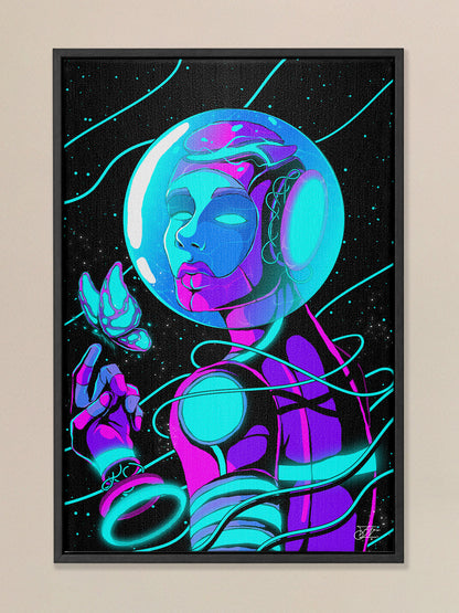 Astro Droid Framed Canvas Print