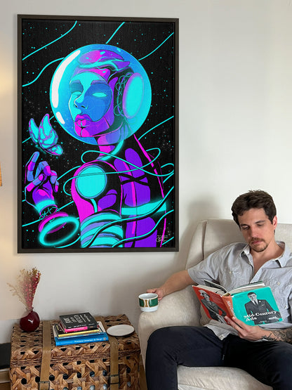 Astro Droid Framed Canvas Print