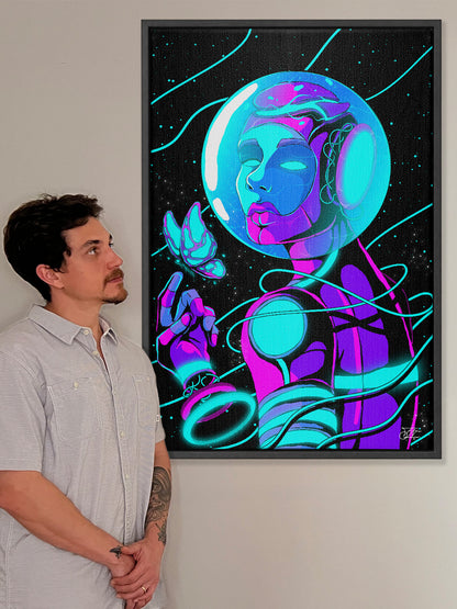 Astro Droid Framed Canvas Print